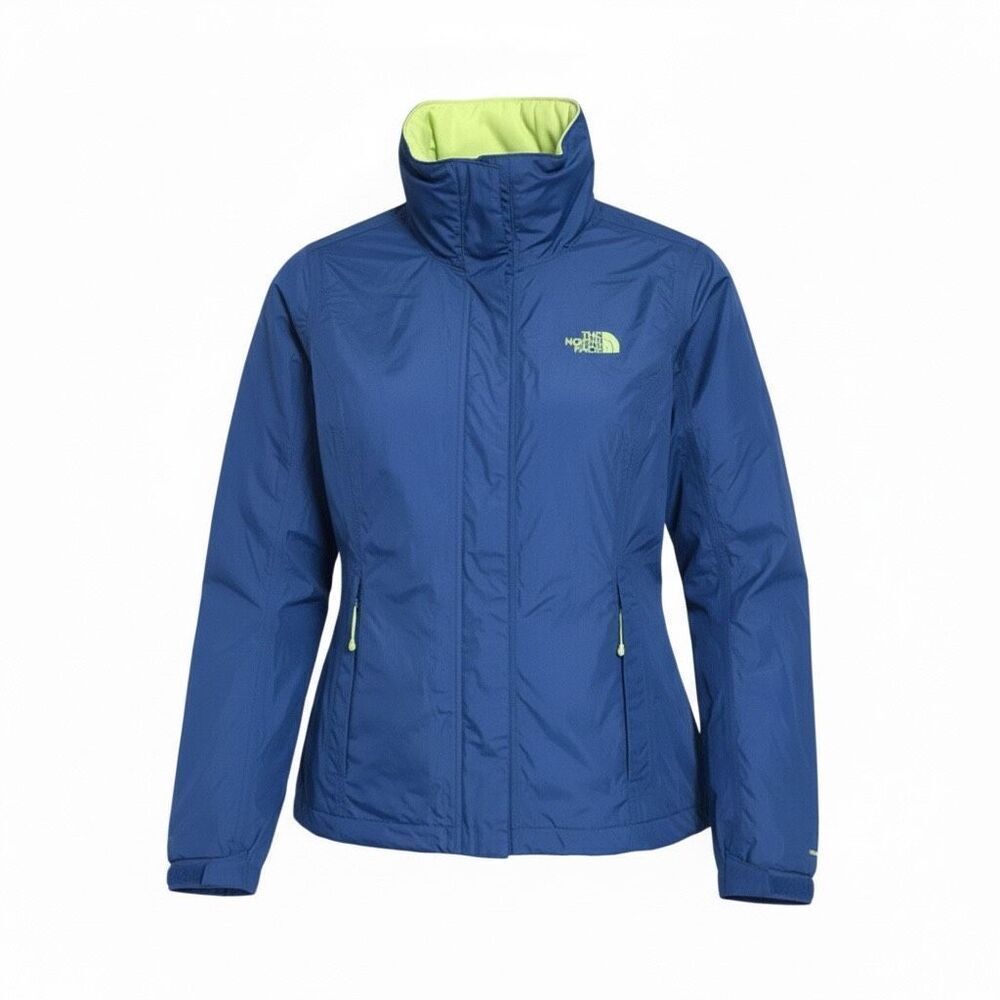 The North Face Resolve 2 Hooded Full Zip Waterproof Rain Jacket Blue Size Small